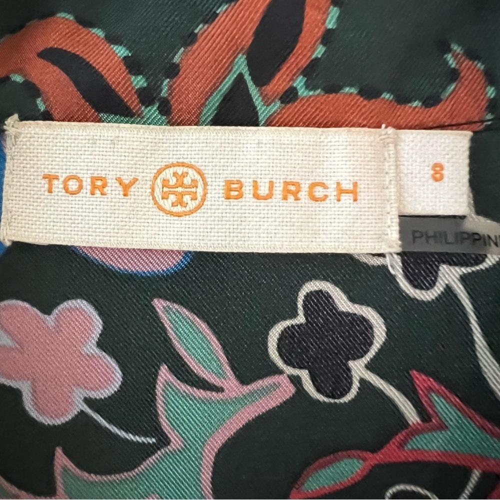 Tory Burch 100% Silk Floral Print Long Sleeve Button Down Blouse Top 8 - Picture 13 of 16